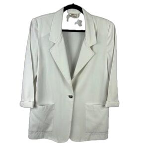 Vintage Tradition Classic White Blazer Jacket Retro Size 10